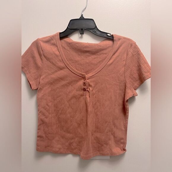 Hippie Rose Juniors Pointelle Henley T-Shirt,Black,X-Large - Picture 5 of 5